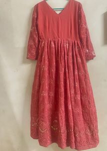 Elegant Rust Anarkali Kurta Set