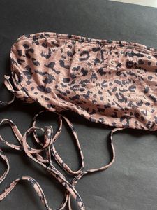 Leopard Print Bandeau Bikini Top