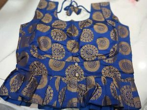 NEW Blue & Gold Peplum Blouse