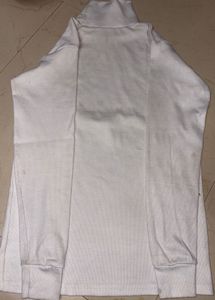 White Long Sleeve Turtleneck Top