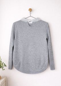 Elegant Grey Sweater with Bow(new)