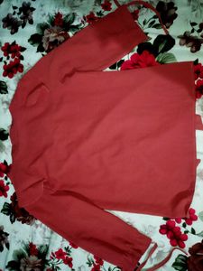 Stylish Coral top with Tie-Up Neck
