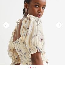Floral Smocked Square Neck Top