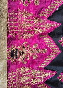 Vibrant Pink Embroidered Silk Saree