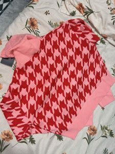 Houndstooth Turtleneck Sweater