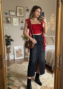 Dark Wash Denim Skirt