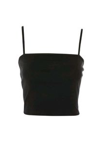 Black Spaghetti Strap Crop Top