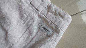 Cream Linen Blend Pants