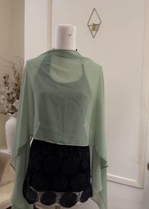 Elegant Sage Green Sheer Dupatta