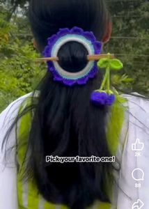 Handmade Crochet Hair Bun Stick
