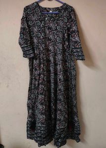 Elegant Printed Kurta with Embellished Neckline