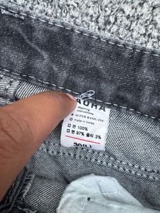 Gray Wide Leg Jeans