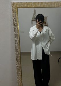 OVERSIZED White Solid Casual Shirt