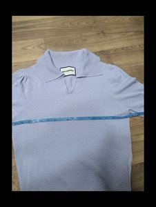 Karl Lagerfeld Light Blue Knit Top