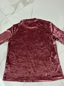 pinkish Velvet Long Sleeve Top