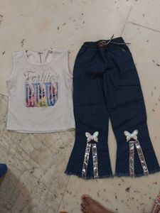 kids Girls Fashion Top & Flared Jeans Set