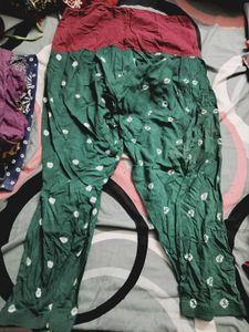 Green Bandhani Print Salwar only