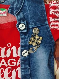 Girls Denim Jacket &amp; T-Shirt Set