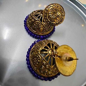 Golden Jhumka Earrings