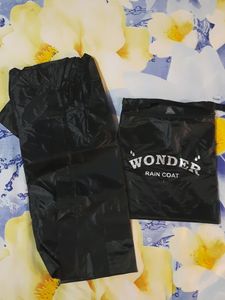 💥Black Knee Length Long Rain Coat With CapWithin