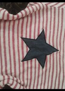 Y2k Striped Star Tee