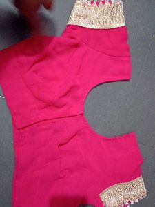 Pink Sare With  Stitched Blouse
