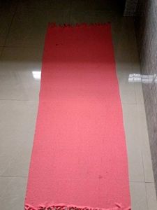 Coral Pink Dupatta with Fringes