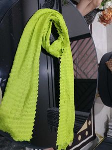 Vibrant Green Textured Scarf