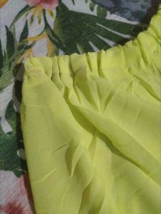 Bright Neon Yellow Wide Leg Pants