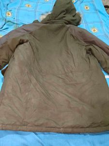 Khaki Fur-Lined Hooded Parka