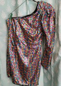 Sequin One-Shoulder Party Dress