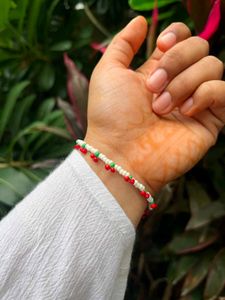 Cute Cherry Beaded Bracelet