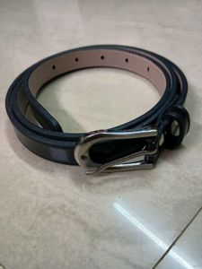 Classic Black Faux Leather Belt