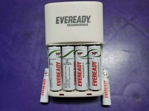 Eveready Rechargeable Batteries with charger.