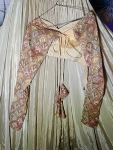 heavy gold silk lahanga choli set