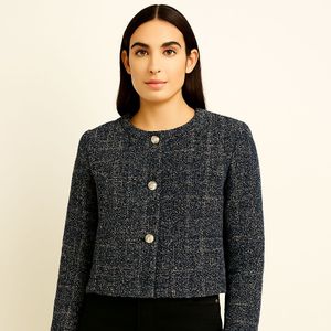 Chic Tweed Button-Up Jacket
