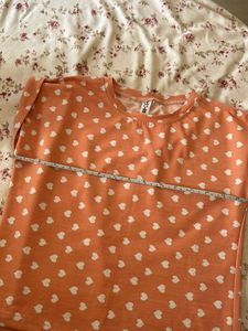 Peach Heart Print crop top
