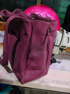 Chic Maroon Tote Bag with Butterfly Charm
