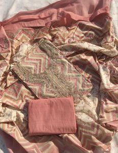 Pure Cotton Unstitched Suit For Women