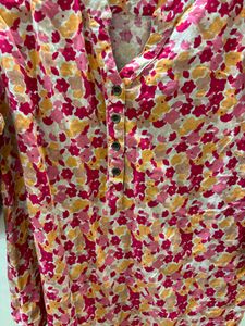 Floral Pink Cotton Tunic