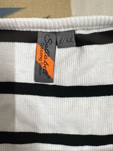 Striped Cropped Henley Top