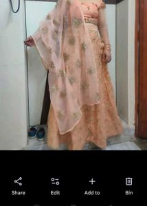 Peach Embroidered Lehenga Choli