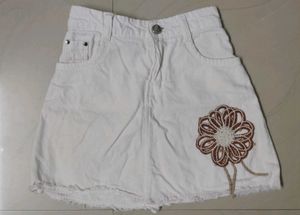 White Denim Skirt
