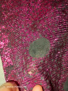 Sparkly Pink Polka Dot Button-Up Top