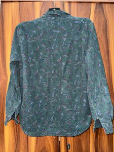 Paisley Print Button-Up Shirt | Size(Medium)