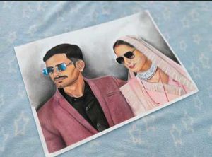 pencil color couple portrait ✨️ 😍  💖 ❤️