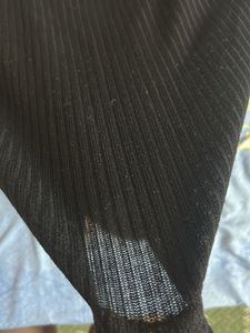 Black Ribbed T-Shirt