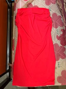 Vibrant Red One-Shoulder Ruched Dress