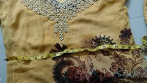Elegant Beaded Neckline Ethnic Gown