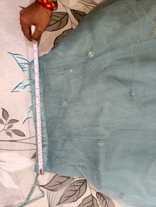 Elegant Blue Embellished Lehenga Choli.